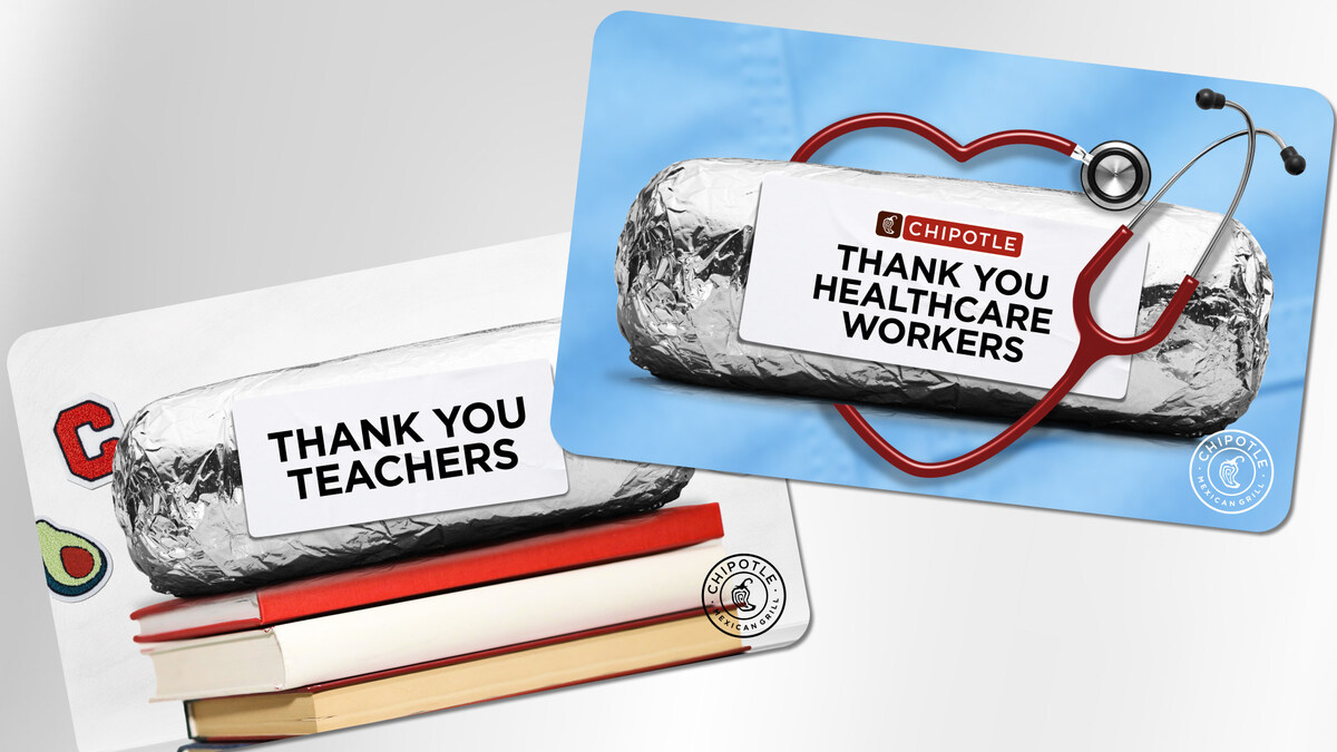 CHIPOTLE TO GIVE AWAY UP TO $2 MILLION IN FREE BURRITOS TO TEACHERS AND HEALTHCA...