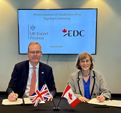 EDC et UKEF signent un protocole d'entente visant à stimuler la coopération entre le Canada et le Royaume-Uni dans des secteurs clés