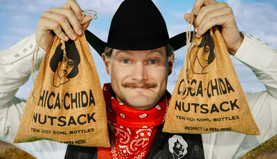 Chica~Chida’s Creative Director Caleb Pressley presents the brand’s latest launch, “The Nutsack” party pack.