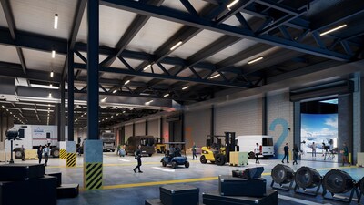 A view into one of the four hi-tech flexible sound stages at ECHELON Studios Hollywood designed by RIOS and developed by BARDAS and BAIN Capital will open late 2026.