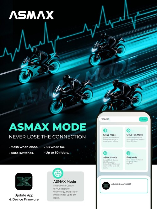 Introducing ASMAX Mode — a new way to stay connected on every ride.