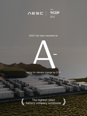 AESC, 2025년 글로벌 배터리 제조업체 중 최고점인 CDP 기후변화 A- 등급 획득