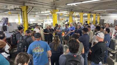 TESCOOL's 2025 class on a tour of the TESCO Factory in Bristol, PA