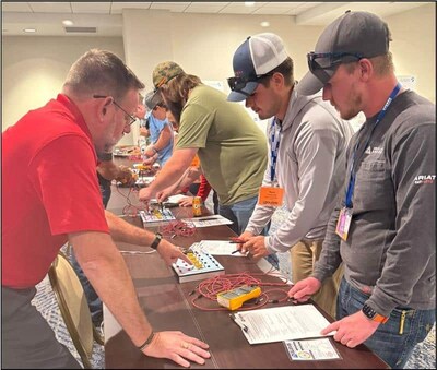 TESCO's Rob Reese, Midwest Territory Sales Manager, reviews a knowledge check with the latest class of trainees.