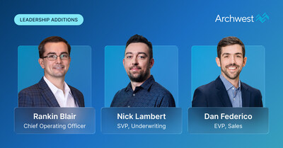 Archwest continues expansion, adding industry veterans Rankin Blair, Nick Lambert and Dan Federico to its leadership team.