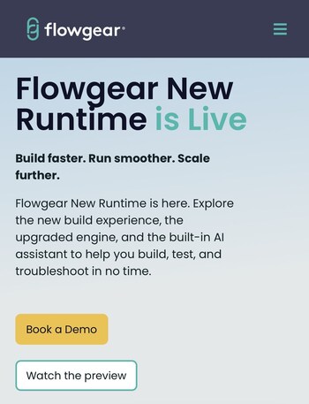 Flowgear announced the launch of its new Runtime, a comprehensive upgrade of its core Integration Platform as a Service (iPaaS) engine.