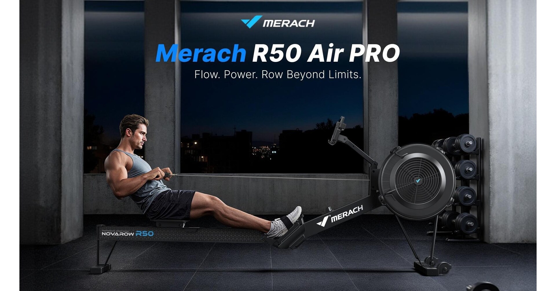 Skyline R50 Rowing Machine Merach Elevates Home Rowing with the NovaRow R50 Pro