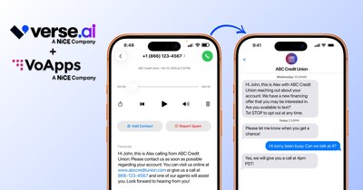 Verse.ai integrates with VoApps to combine text outreach with DirectDrop Voicemail
