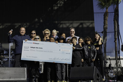 Brandon Ramirez, director, corporate social responsibility, Hyundai Motor North America, John Stamos, mentor, Adopt the Arts, Ms. Molly, teacher, Adopt the Arts, Matt Sorum, cofounder, Adopt the Arts, Changels, Adopt the Arts and Stryker, iHeart at BeachLife Festival in Redondo Beach, Calif. on May 2, 2026