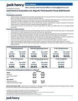 Jack Henry &amp; Associates, Inc. Reports Third Quarter Fiscal 2026 Results