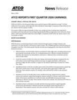 ATCO REPORTS FIRST QUARTER 2026 EARNINGS (CNW Group/ATCO Ltd.)