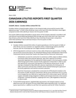 CANADIAN UTILITIES REPORTS FIRST QUARTER
2026 EARNINGS (CNW Group/Canadian Utilities Limited)