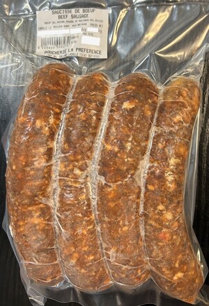 Mise en garde à la population - Présence non déclarée de gluten (source inconnue) dans de la saucisse de bœuf préparée et vendue par l'entreprise Boucherie La Préférence