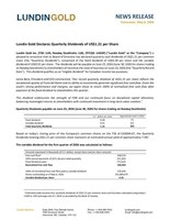 Lundin Gold Declares Quarterly Dividends of $1.21 Per Share (CNW Group/Lundin Gold Inc.)