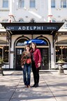 Alchemy Co-Founders Allie Wik and Sandy Sullivan in front of The Adelphi Hotel, Saratoga Springs, NY
