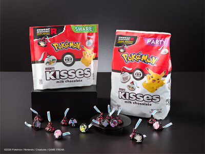 HERSHEY'S KISSES & Pokémon chocolates in 9-oz share pack and 28-oz party bag