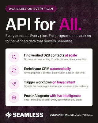 Seamless Makes API Access Available on Every Plan as AI Agents Reshape B2B Prospecting