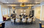 Benchmark at Rye's beautiful dining room offers a variety of seating options for residents