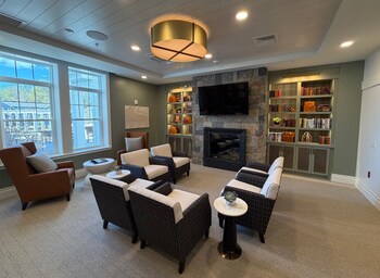 Benchmark at Rye's library offers a quiet place to relax or read