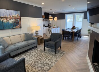 Private living room and dining spaces and a family kitchen is the ideal place to entertain