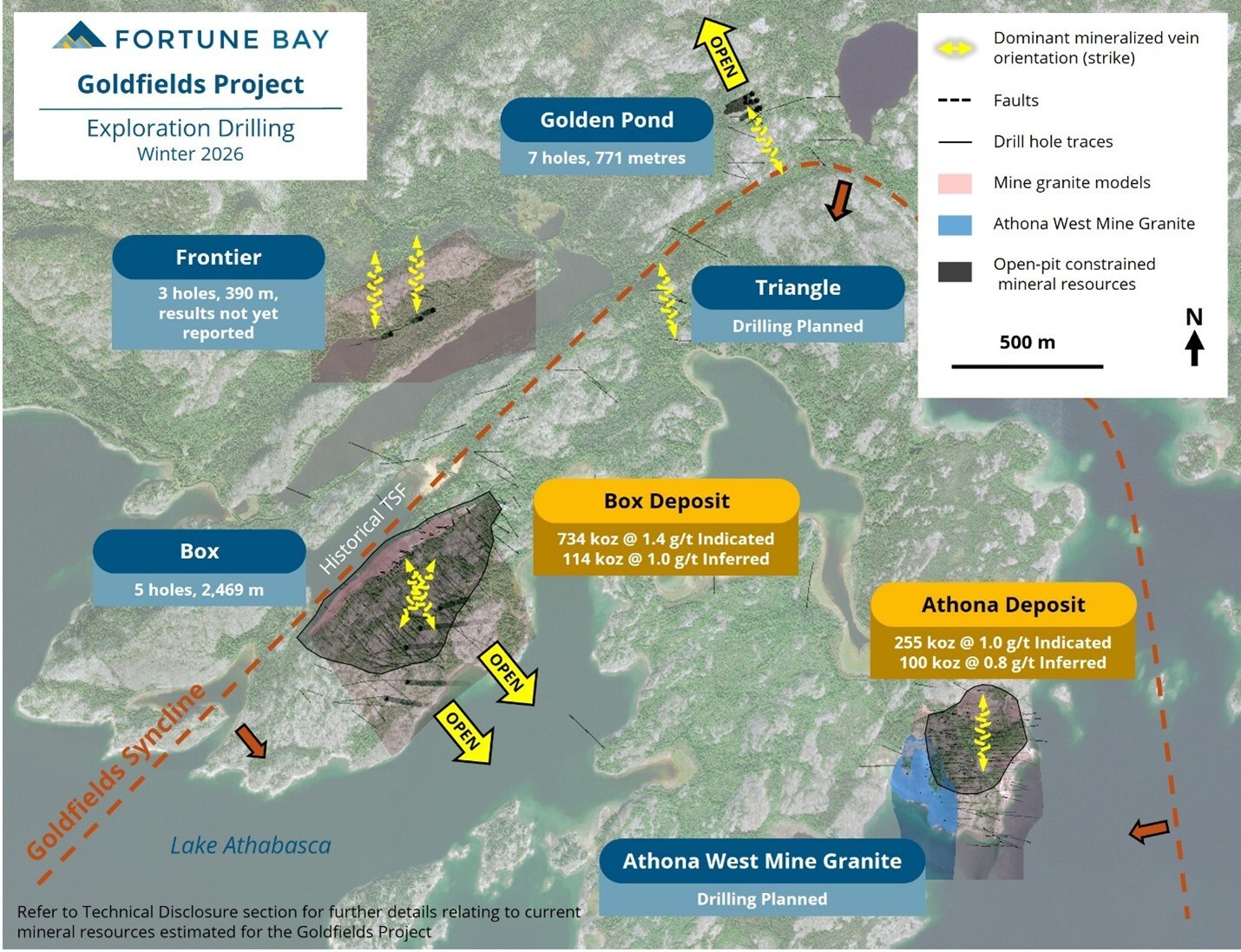 Figure 1: Goldfields Exploration Program, Winter 2026. (CNW Group/Fortune Bay Corp.) Figure 1: Goldfields Exploration Program, Winter 2026. (CNW Group/Fortune Bay Corp.)