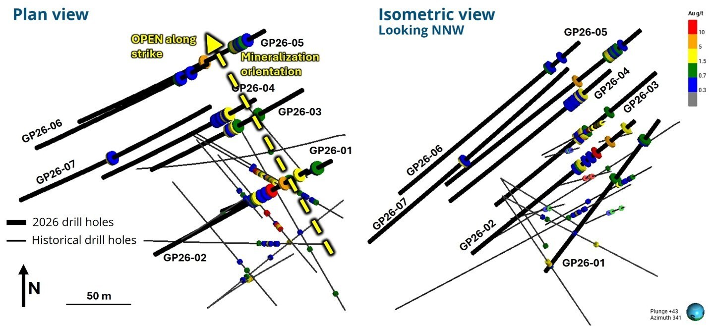 Figure 2: Golden Pond Historical and Current Drill Results. (CNW Group/Fortune Bay Corp.) Figure 2: Golden Pond Historical and Current Drill Results. (CNW Group/Fortune Bay Corp.)
