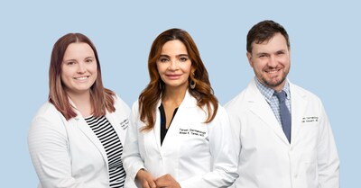 Providers at the new Tareen Dermatology Osceola clinic: Erin De La Bruere, board-certified physician assistant; Dr. Mohiba Tareen, board-certified dermatologist; and Dr. Ryan Holzwarth, board-certified dermatologist.