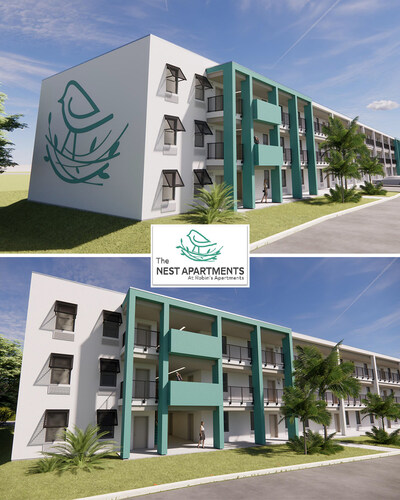Architectural renderings of The Nest at Robins Apartments