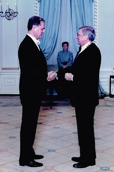 In recognition of his passion and work on behalf of Canada’s small business community, John Bulloch was invested into the Order of Canada in 1996. (CNW Group/Canadian Federation of Independent Business (Toronto))