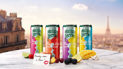 Maison Perrier French Kiss brings bold fruit flavor, grand bubbles, and a playful touch of French romance to the brand’s new “Can’t Kiss? French Kiss Instead” campaign.