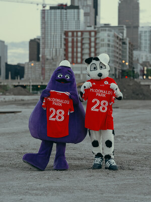 Grimace and Sparky (McDonald's/Chicago Fire FC)