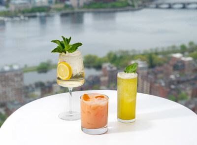 Guests can enjoy a seasonal selection of beverages, including Golden Hour Glow, Cloud Blossom Spritz, Sky Garden, and Limoncello Spritz.