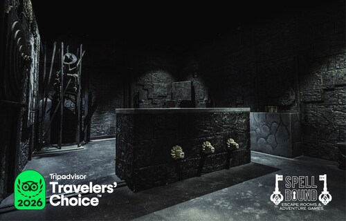 A look inside The Temple of The Laughing God, Spellbound Escapes' flagship escape room game.
