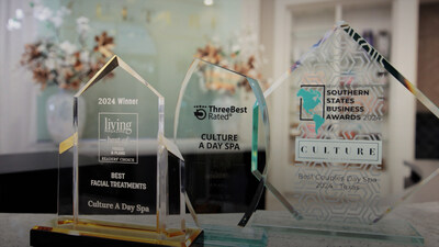 Culture A Day Spa is an award winning luxury spa in Frisco, Texas. Pictured here are just a few of our awards.