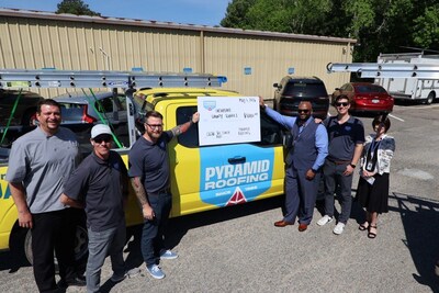 Pyramid Roofing with Chesapeake Public Schools Education Foundation Check