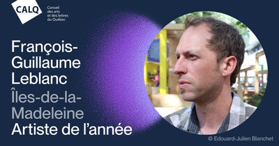 François-Guillaume Leblanc remporte le prix du CALQ - Artiste de l'année aux Îles-de-la-Madeleine. Photo : Edouard-Julien Blanchet (Groupe CNW/Conseil des arts et des lettres du Québec) François-Guillaume Leblanc remporte le prix du CALQ - Artiste de l'année aux Îles-de-la-Madeleine. Photo : Edouard-Julien Blanchet (Groupe CNW/Conseil des arts et des lettres du Québec)