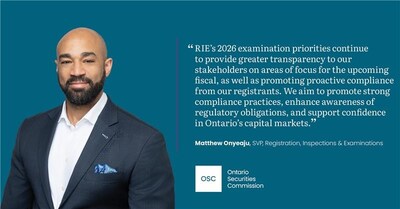 The Registration, Inspections and Examinations Division of the Ontario Securities Commission sets out its 2026-2027 Examination Priorities