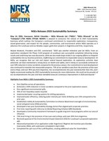 NGEx Releases 2025 Sustainability Summary (CNW Group/NGEx Minerals Ltd.)