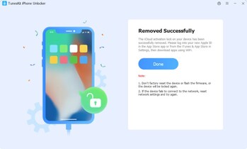 TunesKit iCloud Activation Lock Removed Successfully