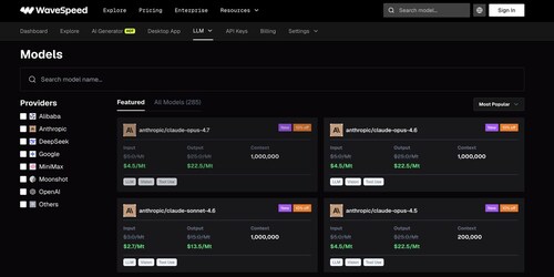 wavespeed AI LLM list