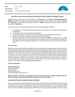 Blue Moon Closes Previously Announced Acquisition of Claims Adjacent to Springer Tungsten