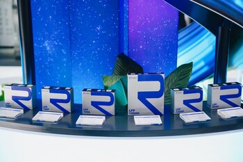 (Photo: REPT BATTERO energy storage battery cell portfolio at CIBF 2026.)