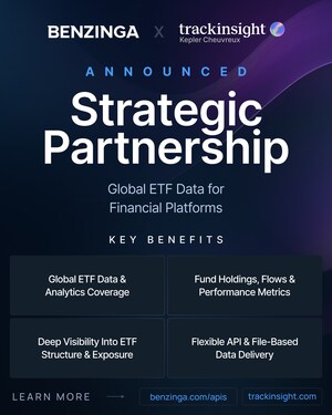 Benzinga Expands Data Ecosystem With Trackinsight ETF Data Distribution