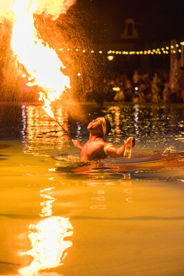 Fire dancers lit up the night as the event unfolded with more than 170 performers to celebrate the opening of Treasure Beach Village at Beaches Turks & Caicos. Fire dancers lit up the night as the event unfolded with more than 170 performers to celebrate the opening of Treasure Beach Village at Beaches Turks & Caicos.