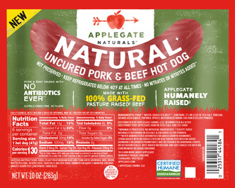 As families gear up for summer gatherings,  APPLEGATE®, the nation's leading natural and organic meat brand, today announced the launch of its latest product innovation: APPLEGATE NATURALS® Natural(1) Uncured Pork &amp; Beef Hot Dog.