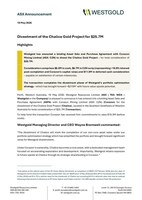 Divestment of the Chalice Gold Project for $25.7M (CNW Group/Westgold Resources Limited)