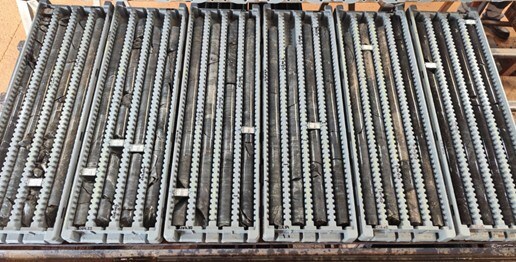 Figure 1: Sulphide-rich interval (200.53 to 222.45m) in drill hole DDH26LU330. (CNW Group/Bravo Mining Corp.) Figure 1: Sulphide-rich interval (200.53 to 222.45m) in drill hole DDH26LU330. (CNW Group/Bravo Mining Corp.)
