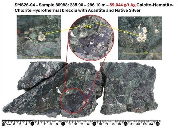 Figure 4. Drill Core Photo Illustrations - SMS26-04 High-Grade Samples (CNW Group/GR Silver Mining Ltd.) Figure 4. Drill Core Photo Illustrations - SMS26-04 High-Grade Samples (CNW Group/GR Silver Mining Ltd.)