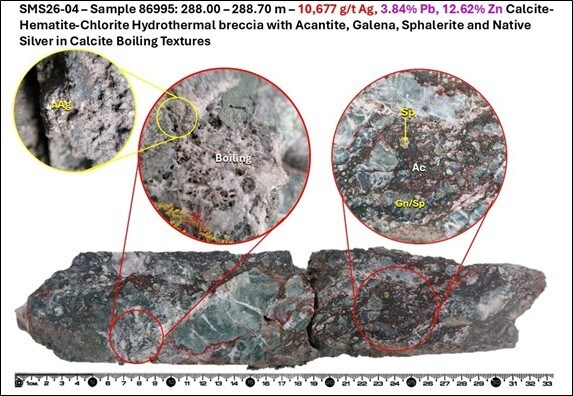 Figure 4. Drill Core Photo Illustrations - SMS26-04 High-Grade Samples (CNW Group/GR Silver Mining Ltd.) Figure 4. Drill Core Photo Illustrations - SMS26-04 High-Grade Samples (CNW Group/GR Silver Mining Ltd.)