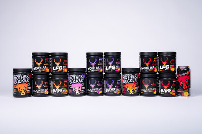 Bucked Up® Summer Lemonades full lineup, available across five formulas including Bucked Up®, LFG®, Woke AF®, BAMF®, Mother Bucker® and Bucked Up® Energy. Limited edition seasonal drop starting May 20, 2026.